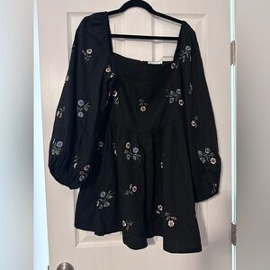 ASOS Floral Embroidered Black dress